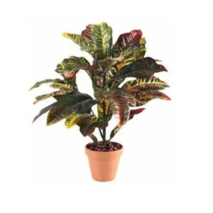 Crotos pot - Planta artificial con tonos rojizos