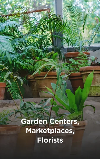 Artificial plants for garden centers, marketplaces and florists